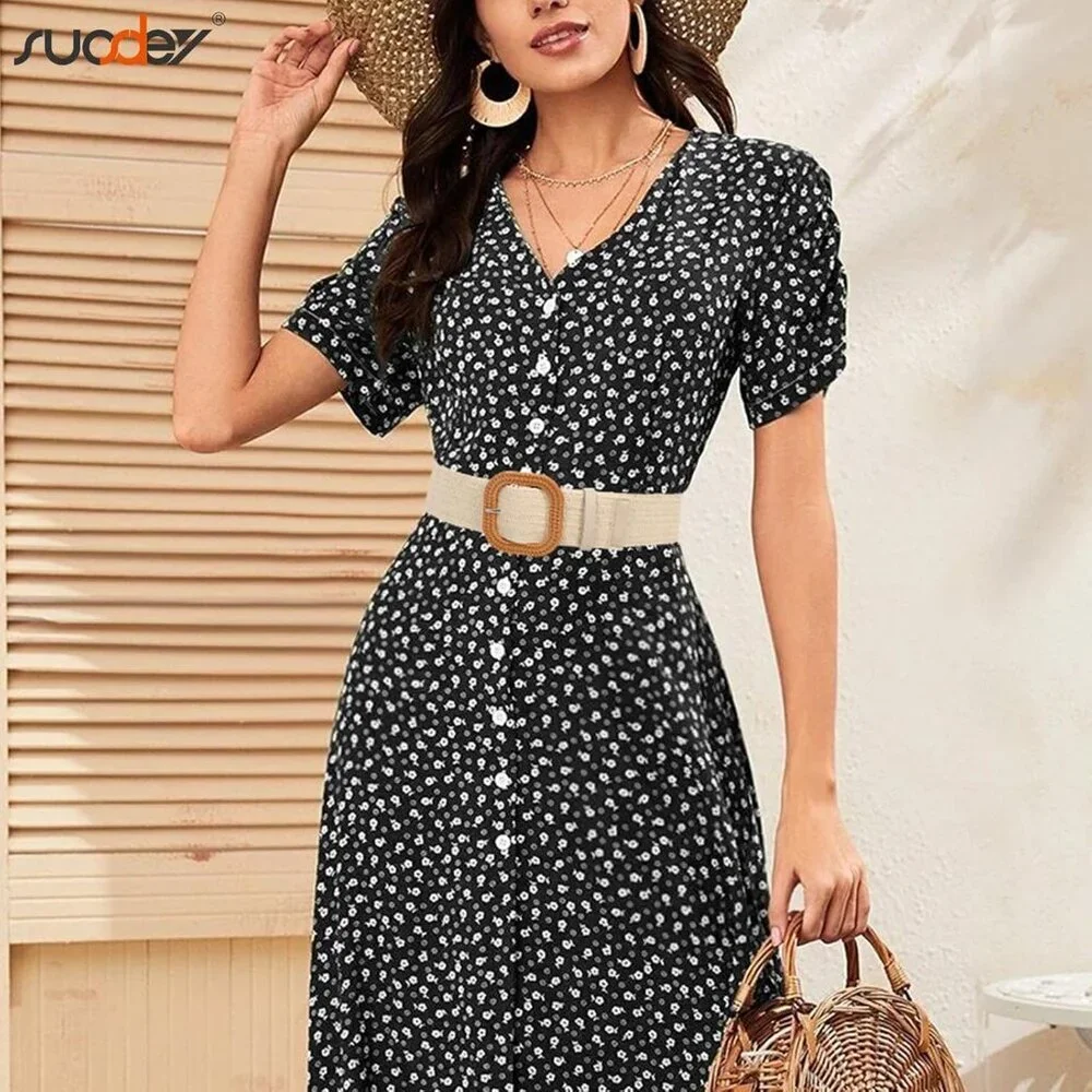 2 Pack Straw Woven Elastic Belt Braided Stretch Wide Boho Rattan Waist Belt for - Picture 3 of 8